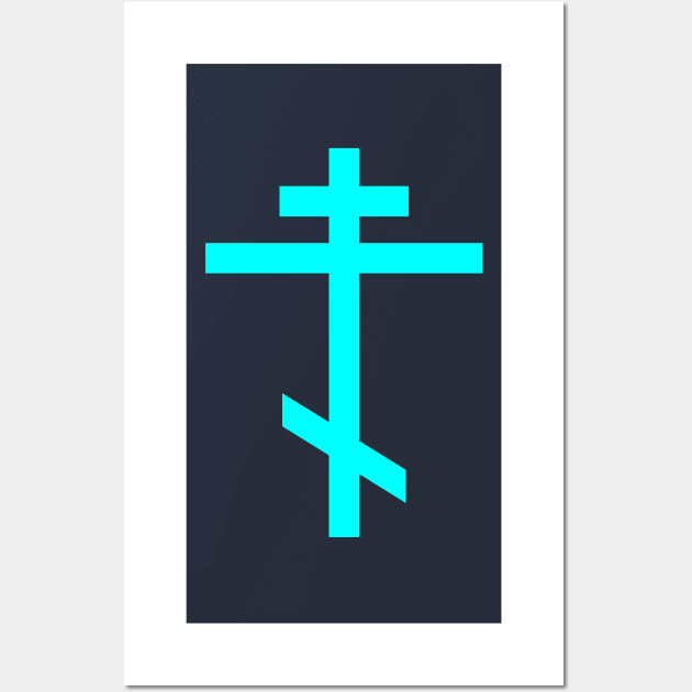 Orthodox cross (aquamarine) Wall Art by PabloDeChenez